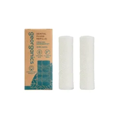 2 Recambios de hilo dental de seda natural, sabor menta, 30 m - Georganics