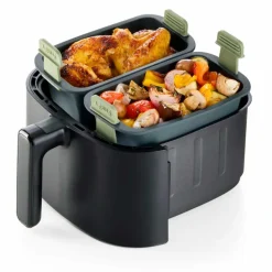 Recipiente de silicona platino para freidora de aire, 1,5 l - Lekue
