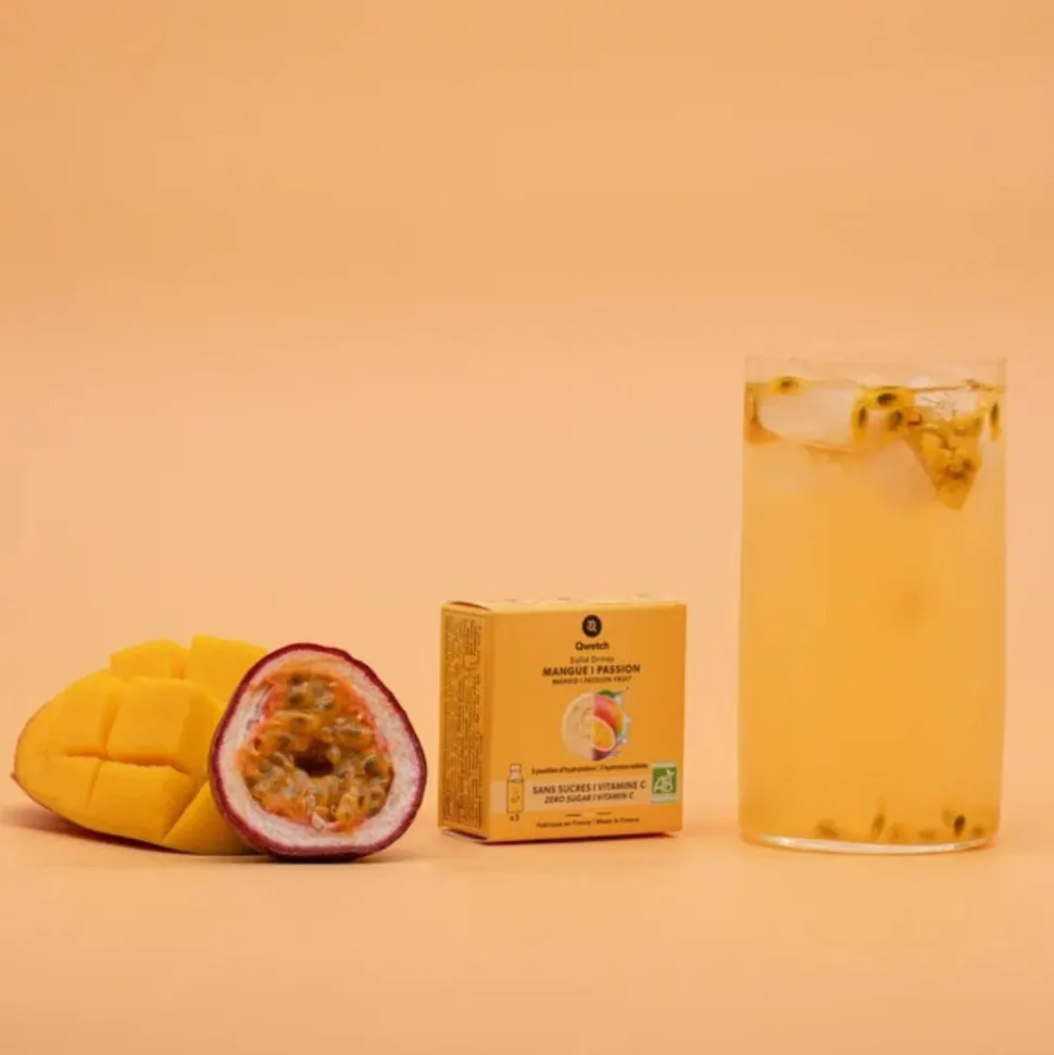 Saborizantes sólidos para agua sabor mango y fruta de la pasión ecológicos, 3 unidades - Qwetch