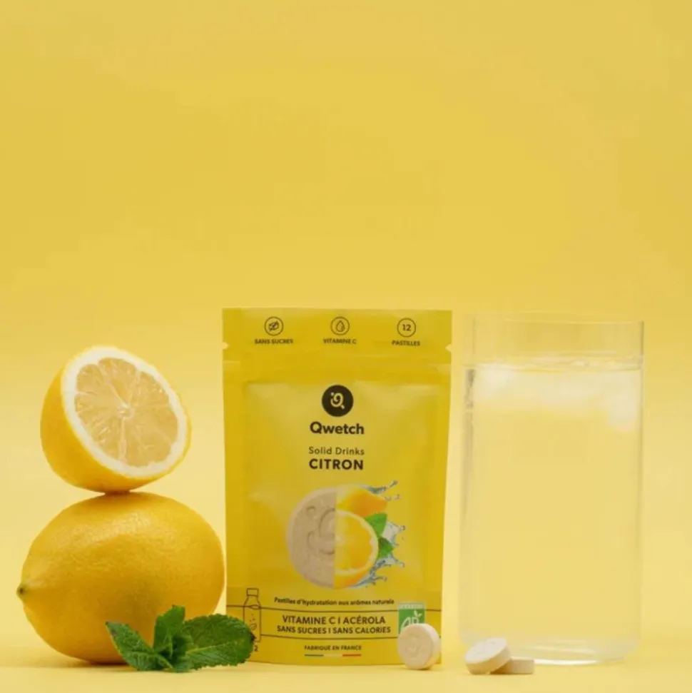 Saborizantes sólidos para agua sabor limón y menta ecológicos, 12 unidades - Qwetch