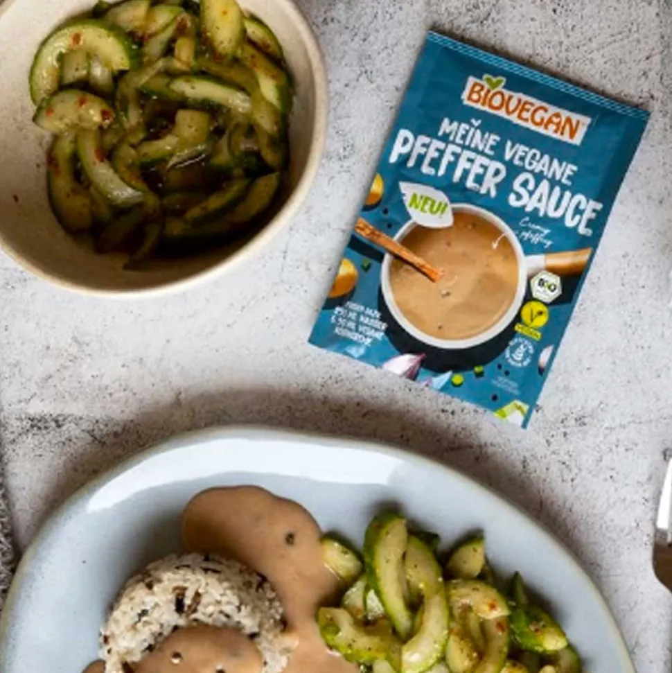 Salsa a la pimienta vegana y ecológica sin gluten - Biovegan