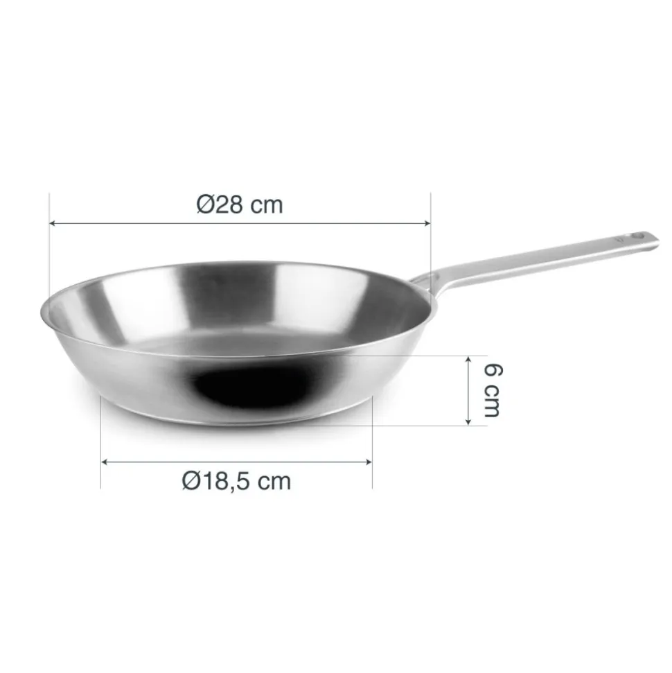 Sartén de acero inoxidable, Luna, 28 cm - Lacor