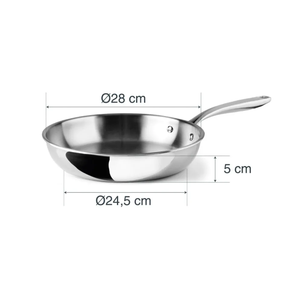 Sartén de acero inoxidable, trichef, 28 cm - Lacor