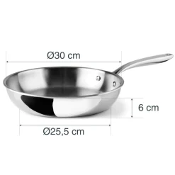 Sartén de acero inoxidable, trichef, 30 cm - Lacor
