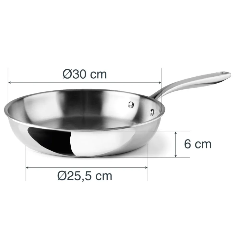Sartén de acero inoxidable, trichef, 30 cm - Lacor