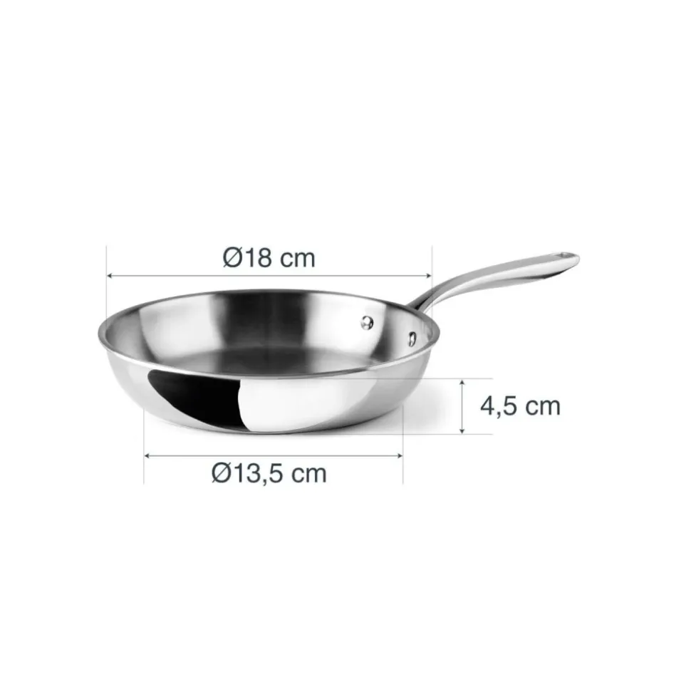Sartén de acero inoxidable, trichef, 18 cm - Lacor