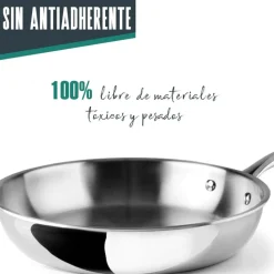 Sartén de acero inoxidable, trichef, 24 cm - Lacor