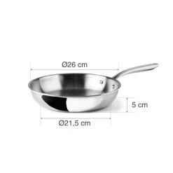 Sartén de acero inoxidable, trichef, 26 cm - Lacor