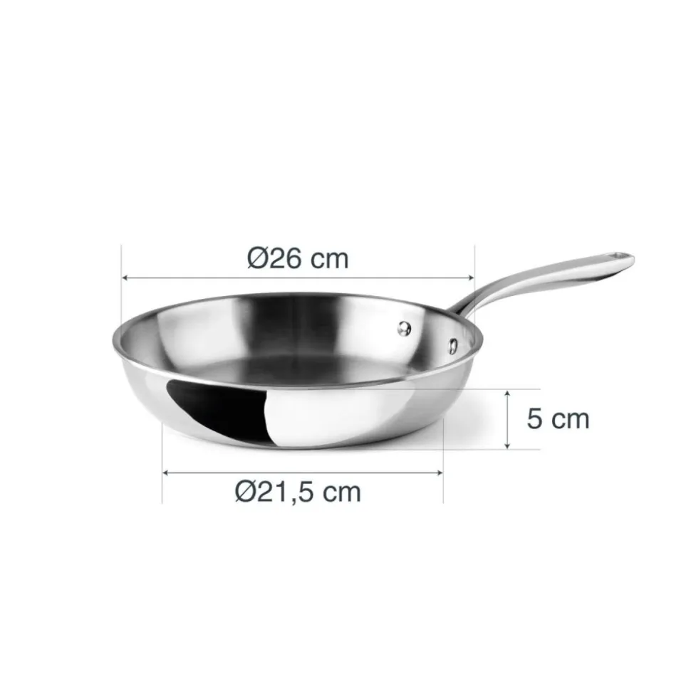 Sartén de acero inoxidable, trichef, 26 cm - Lacor