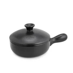 Sartén de cerámica gres 23 cm con tapa, antracita - Topgres
