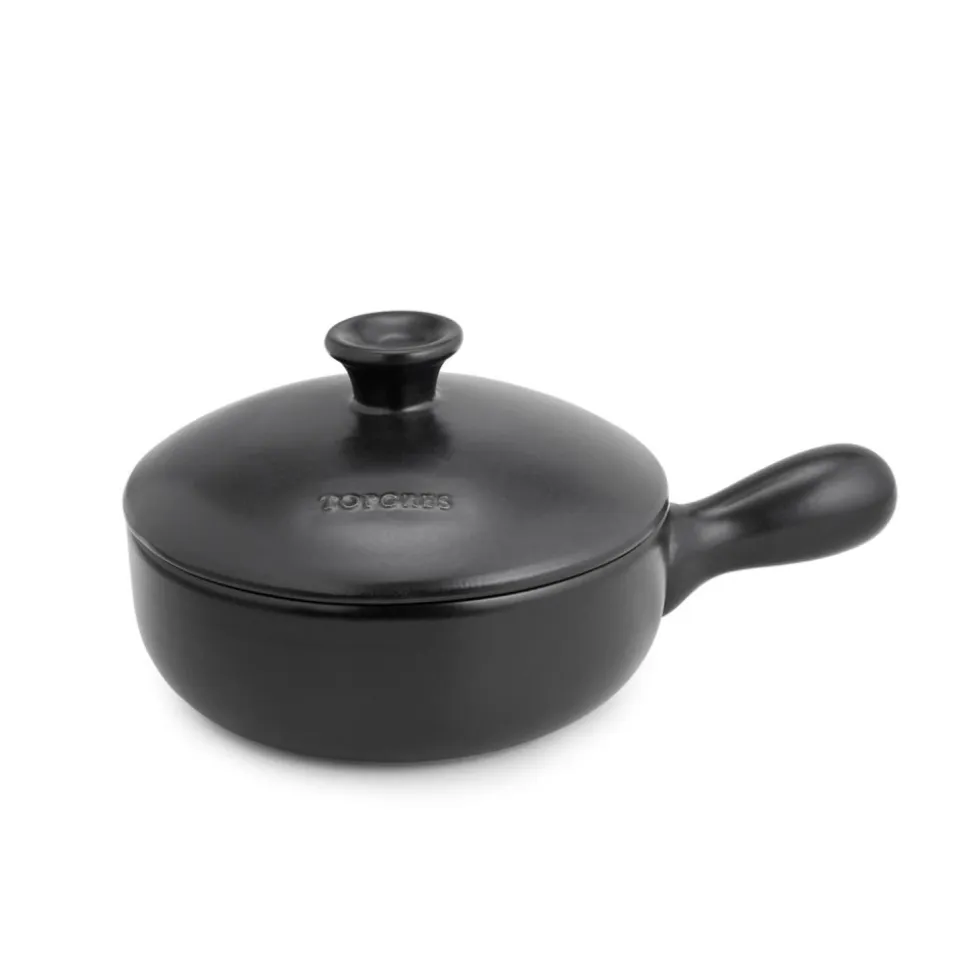 Sartén de cerámica gres 23 cm con tapa, antracita - Topgres