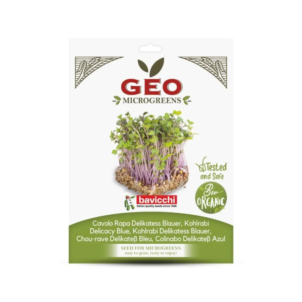Semillas de colinabo Delicadeza azul para microgreens ecológicas, 15 g - Bavicchi GEO