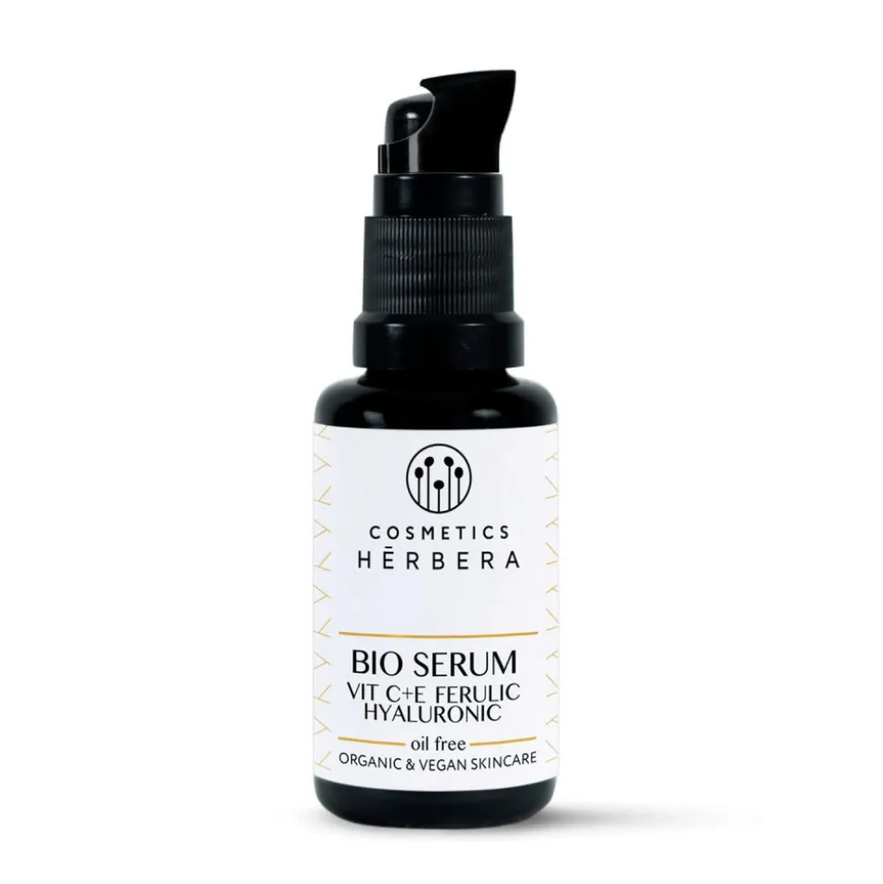 Serum facial hialurónico, vitamina C , E y ácido ferúlico, Oil free - Herbera