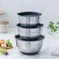 Set de 3 boles de acero inoxidable con tapa de plástico - Lacor