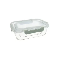 Set de 2 contenedores de vidrio borosilicato con tapa de plástico Optic, 370 y 1.040 ml - Brandani