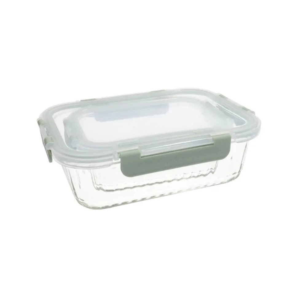 Set de 2 contenedores de vidrio borosilicato con tapa de plástico Optic, 630 y 1.500 ml - Brandani