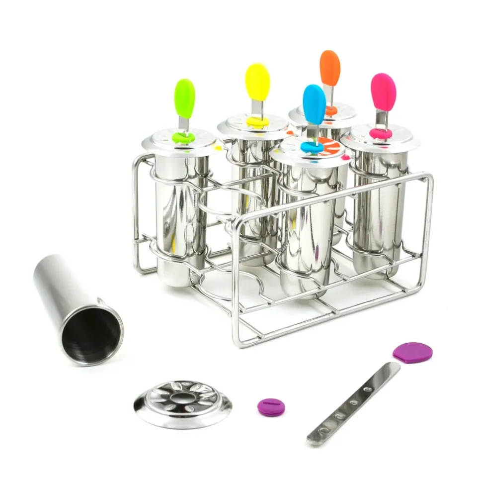Set de 6 moldes de cono para helados de acero inoxidable - Joli monde