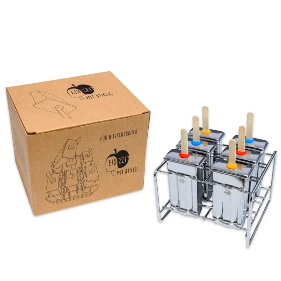 Set 6 moldes de acero inoxidable para helados - Classic