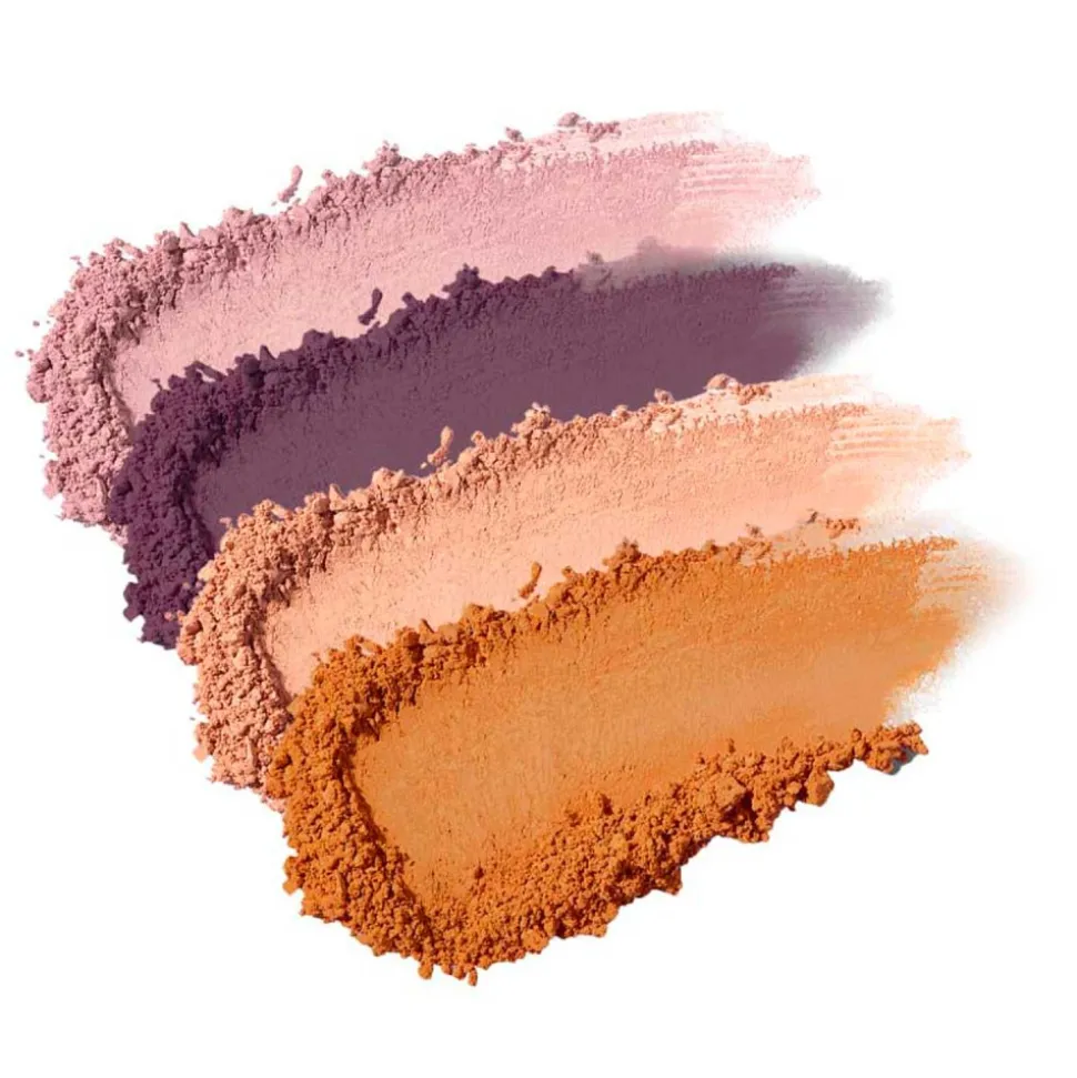 Sombra de ojos en polvo, ecológica, Dunas Canarias: rosa, morado, cobre y beige - NaturaBio Cosmetics