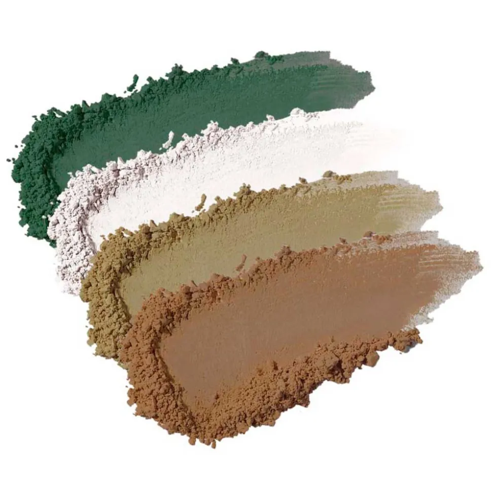 Sombra de ojos en polvo, ecológica, Verde Asturias: verde, beige, verde oliva, marrón - NaturaBio Cosmetics