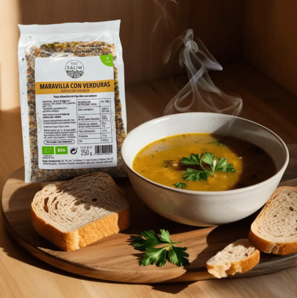 Sopa instantánea de trigo con verdura, ecológica - Eco Salim