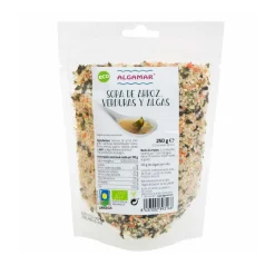 Sopa instántanea de arroz, verduras y alga wakame, ecológica, 250 g - Algamar