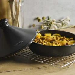 Tajine de cerámica gres 25 cm con tapa, antracita - Topgres