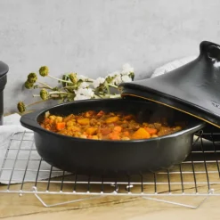 Tajine de cerámica gres 29 cm con tapa, antracita - Topgres
