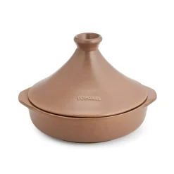 Tajine de cerámica gres para inducción de 25 cm con tapa, canela - Topgres