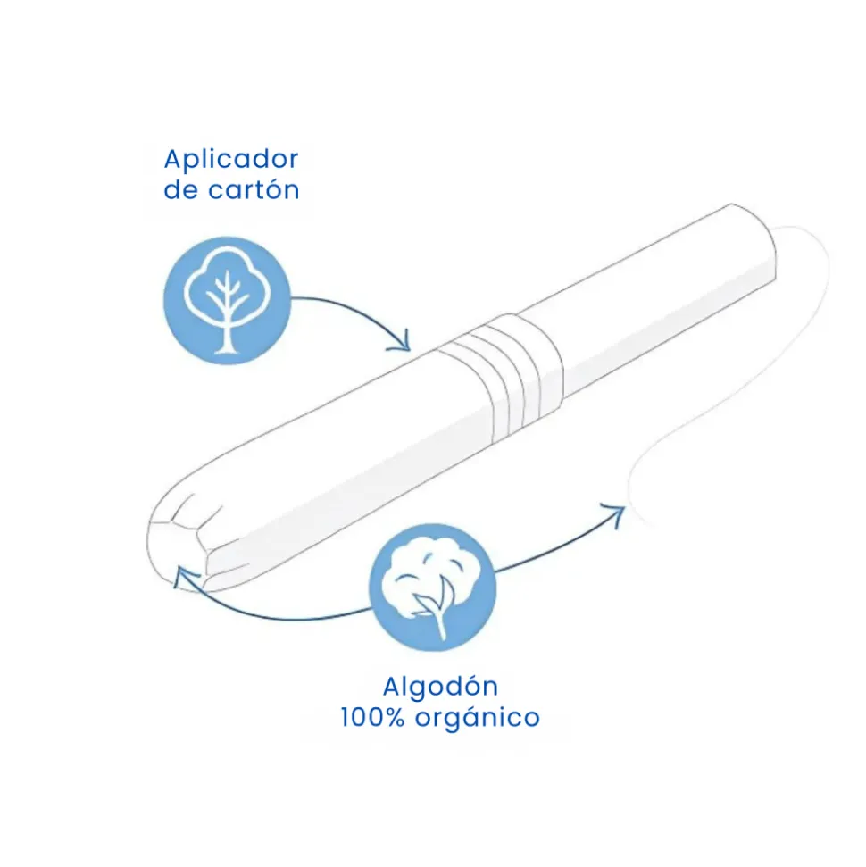 Tampones con aplicador de algodón, ecológicos, Súper - Natracare
