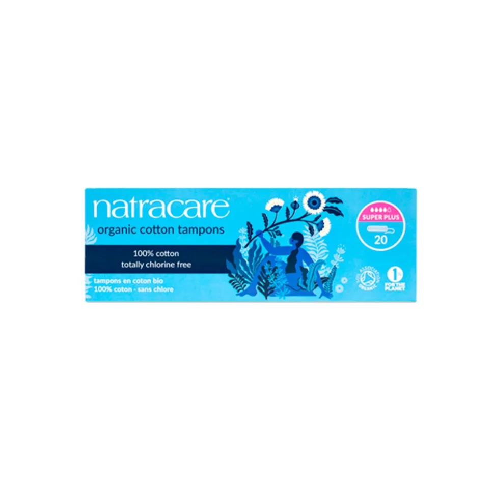 Tampones sin aplicador de algodón, ecológicos, Súper Plus - Natracare