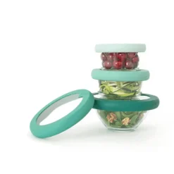 Tapa ajustable de silicona y vidrio, verde - Food Huggers