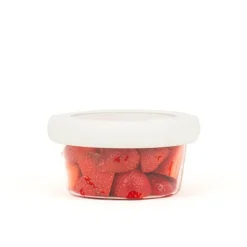 Tapa ajustable de silicona y vidrio, blanca - Food Huggers