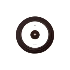 Tapa de cristal con bordes de silicona y salida de vapor para 18, 20, 22 cm – Ibili