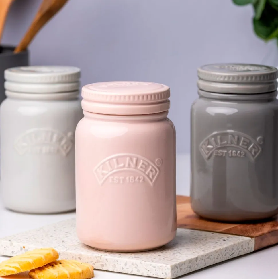 Tarro de cerámica gres gris, 600 ml - Kilner