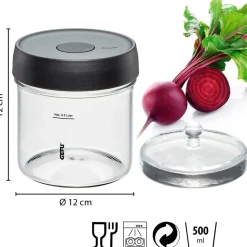 Tarro de fermentación de cristal 500 ml + tapa y pesa de cristal - Gefu