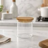Tarro de vidrio con tapa de bambú, hermético, 500 ml - Brandani