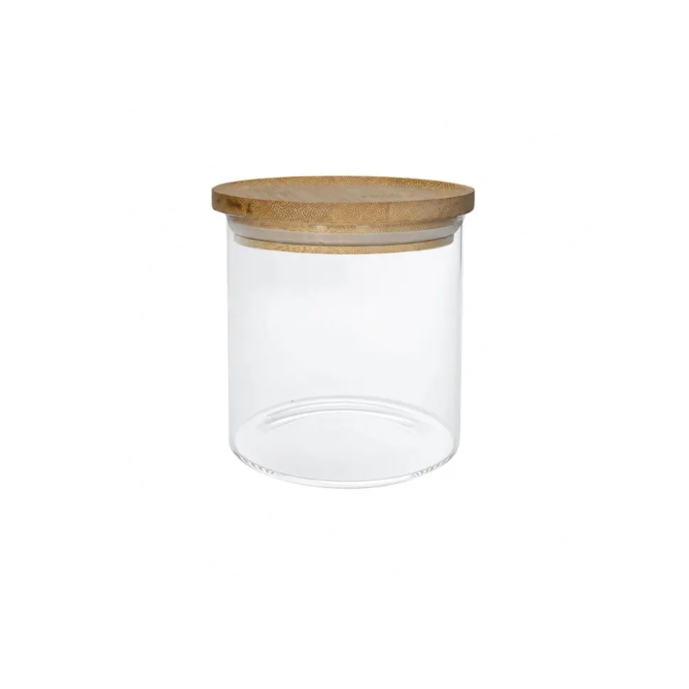 Tarro de vidrio con tapa de bambú, hermético, 500 ml - Brandani