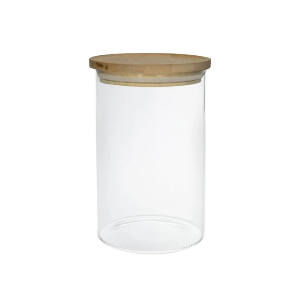 Tarro de vidrio con tapa de bambú, hermético, 1100 ml - Brandani
