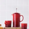 Taza de cerámica gres esmaltada 200 ml, color cereza - Le Creuset