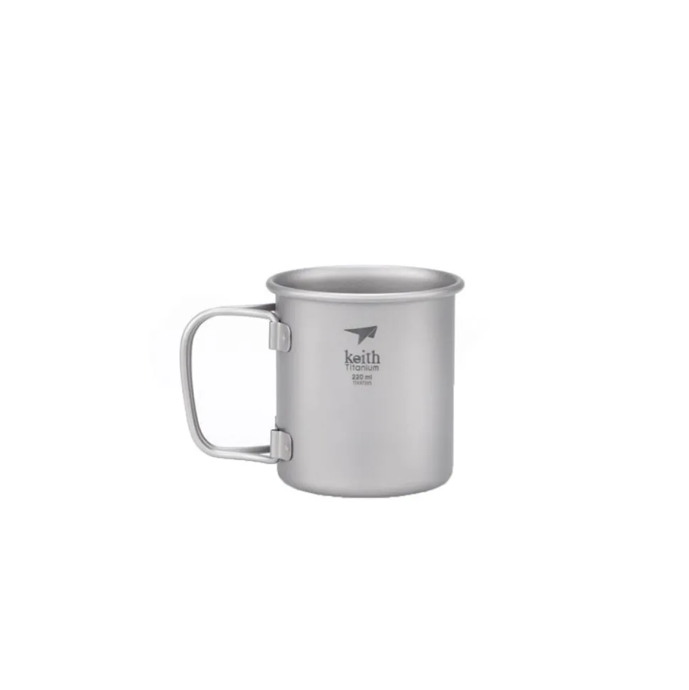 Taza de titanio con asa plegable 220 ml - Keith