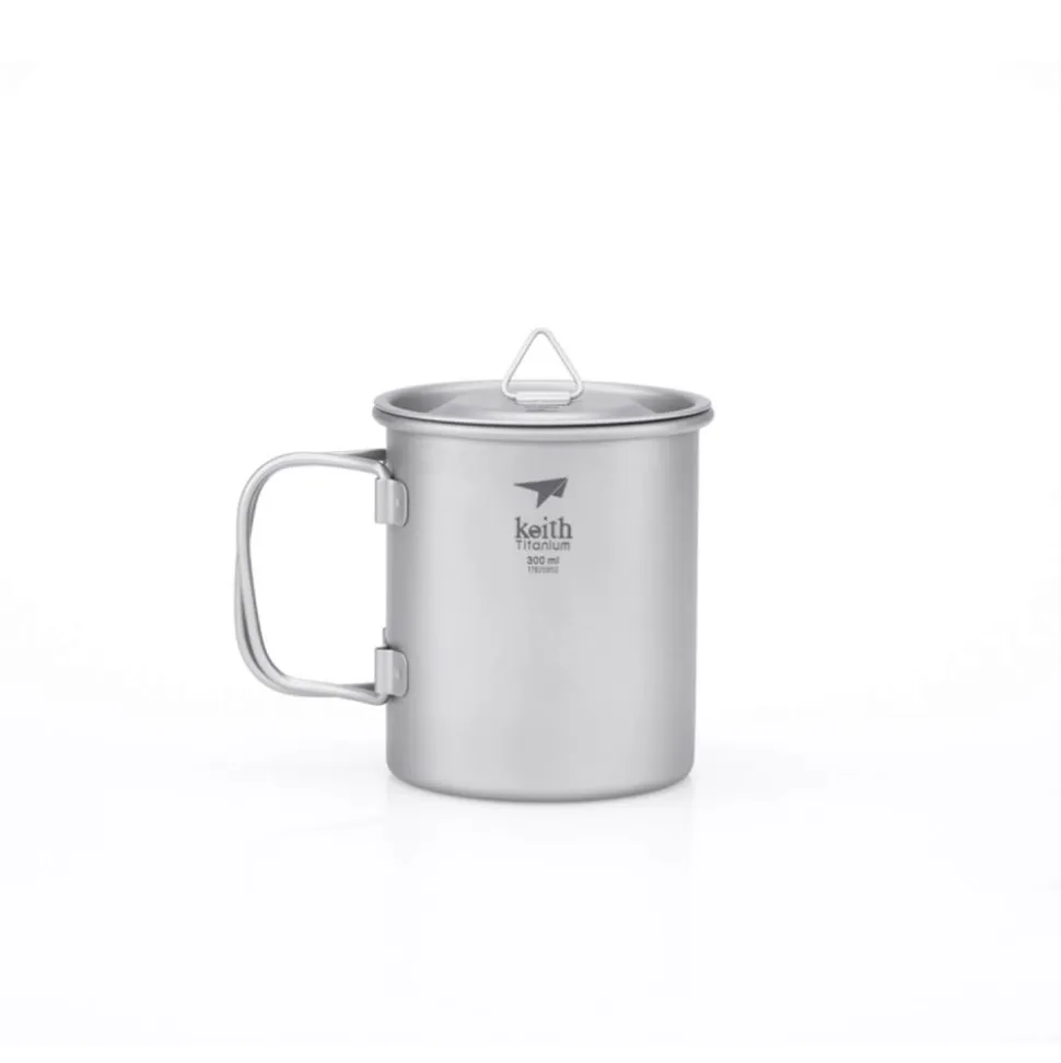 Taza de titanio con asa plegable y tapa 300 ml - Keith