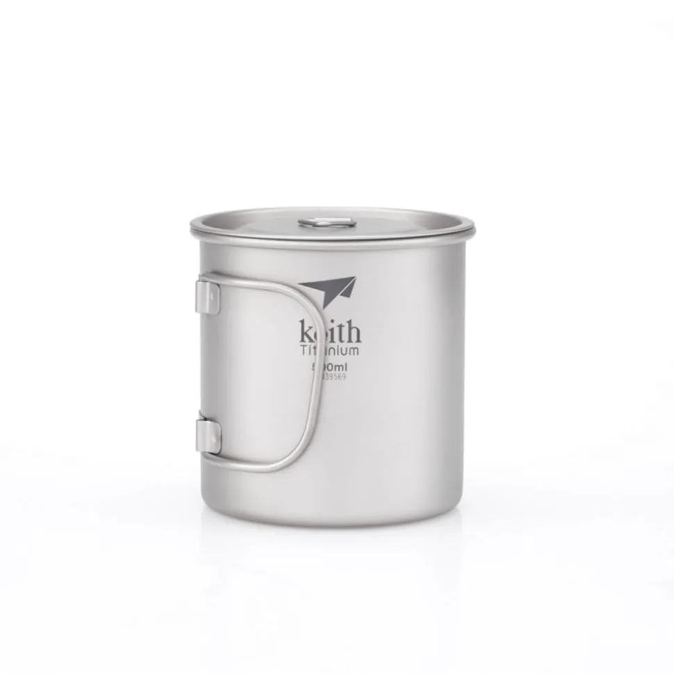Taza de titanio con asa plegable y tapa 550 ml - Keith