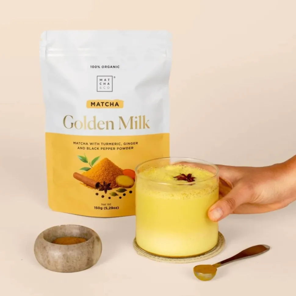 Té Matcha "leche dorada" con cúrcuma y jengibre ecológico, 150 g - Matcha & Co