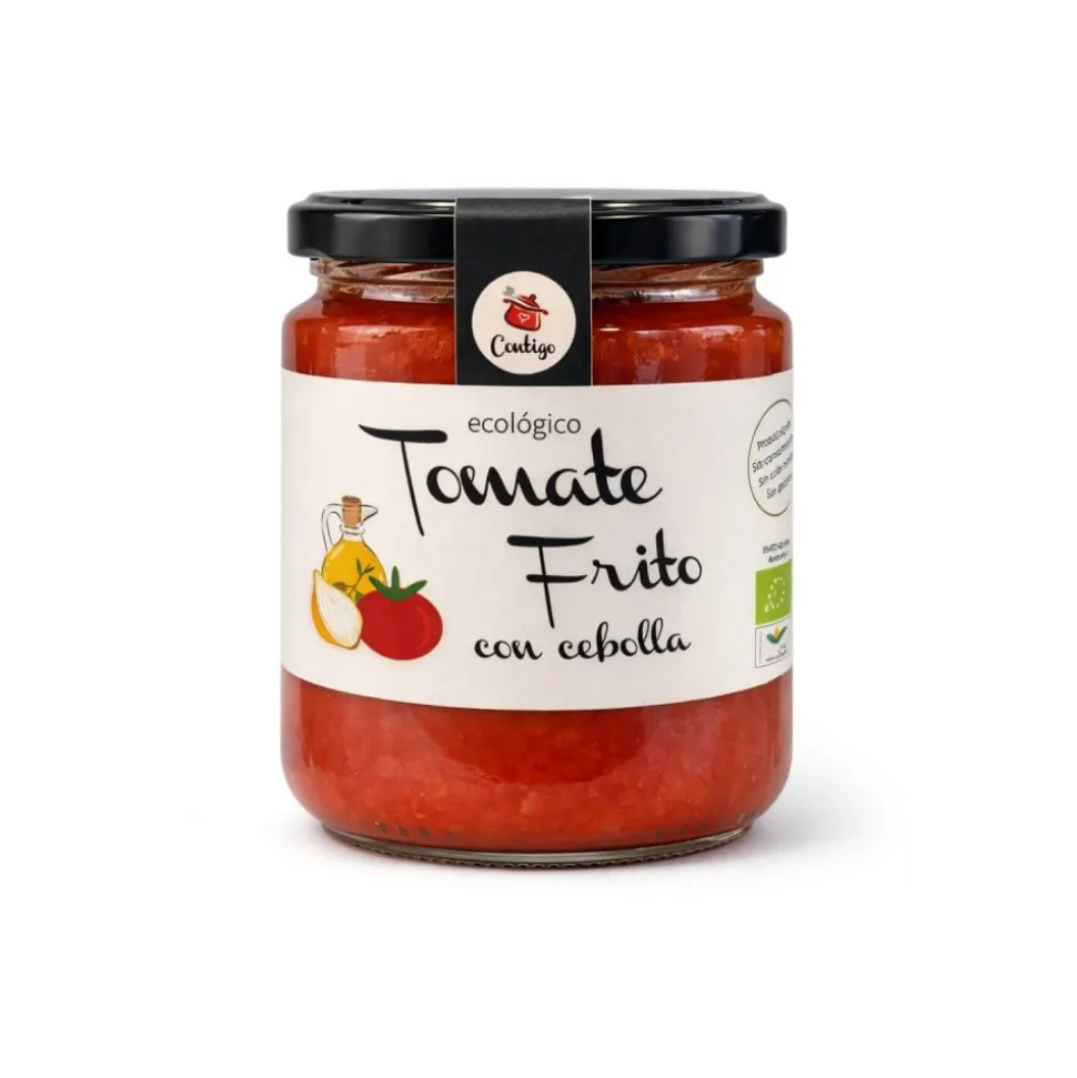 Tomate frito con cebolla ecológico - Contigo