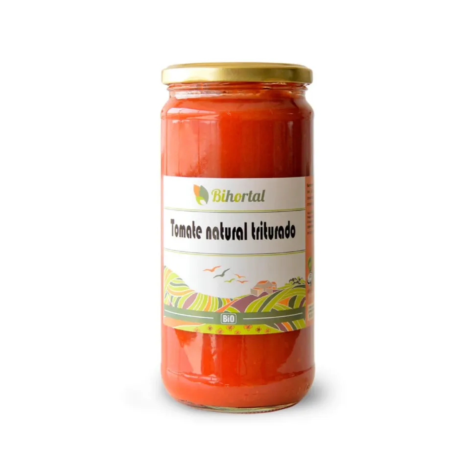 Tomate triturado natural, ecológico, 670 g - Bihortal