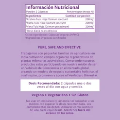 Tulsi/Albahaca sagrada, ecológico, en cápsulas - Organic India