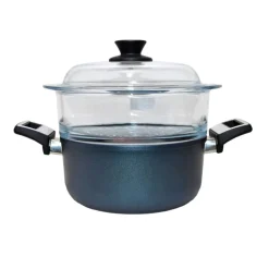 Vaporera de cristal - accesorio para cocer al vapor + tapa - SKK