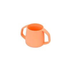 Vaso con asas para bebés de silicona platino, naranja - Lurch