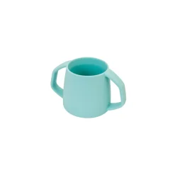 Vaso con asas para bebés de silicona platino, azul - Lurch
